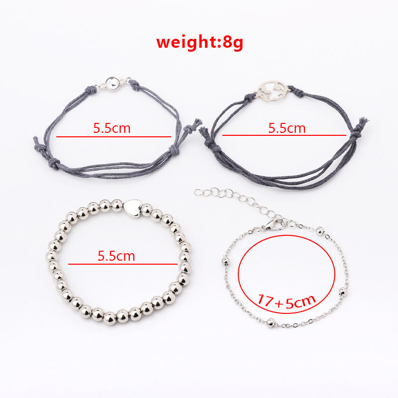 Map Opal Peach Heart Bracelet Set