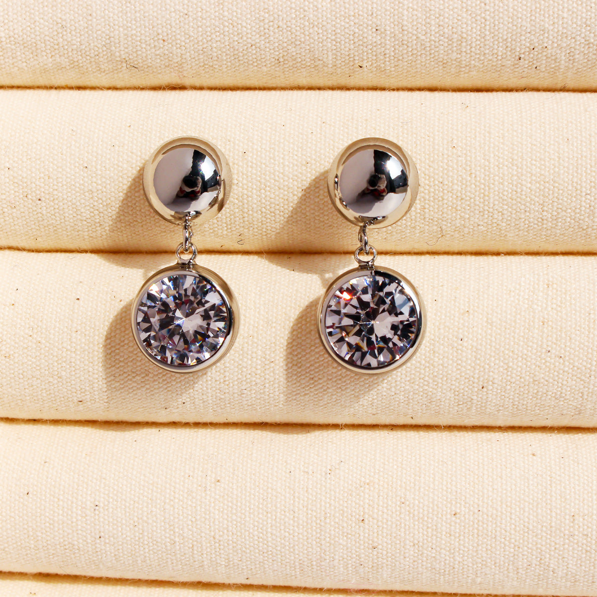 Elegant Round Zircon Earrings