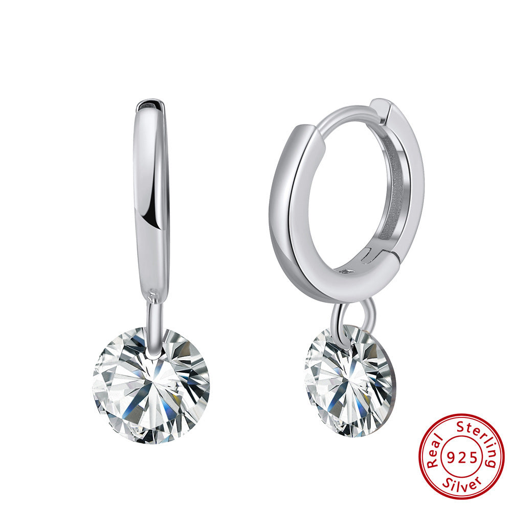 Elegant Sterling Silver Zircon Earrings
