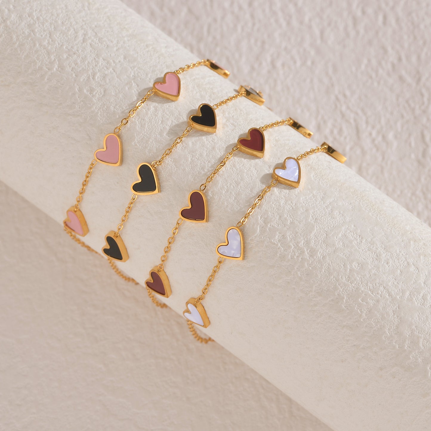 Stainless Steel Dripping Heart Bracelet