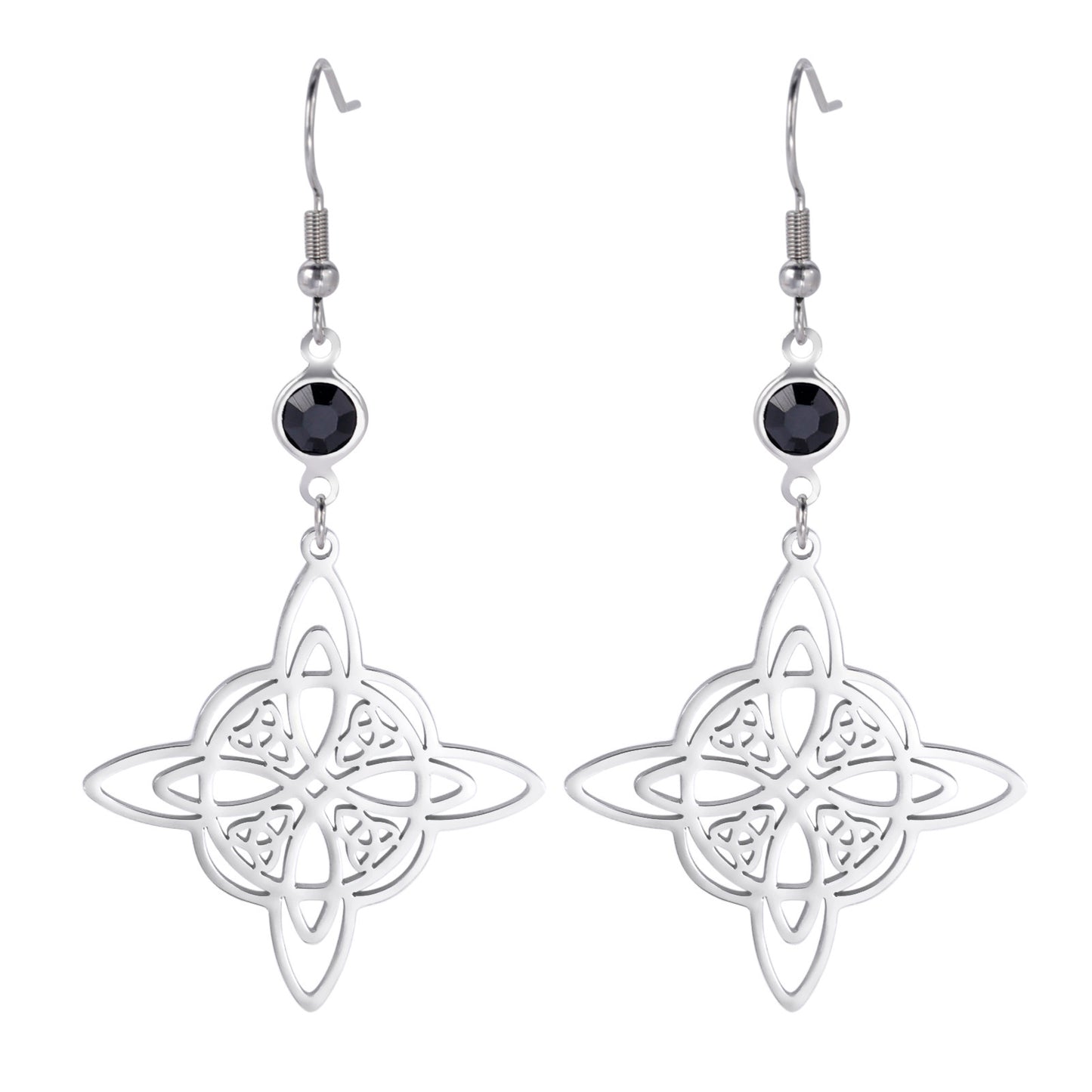 Black Crystal Knot Earrings