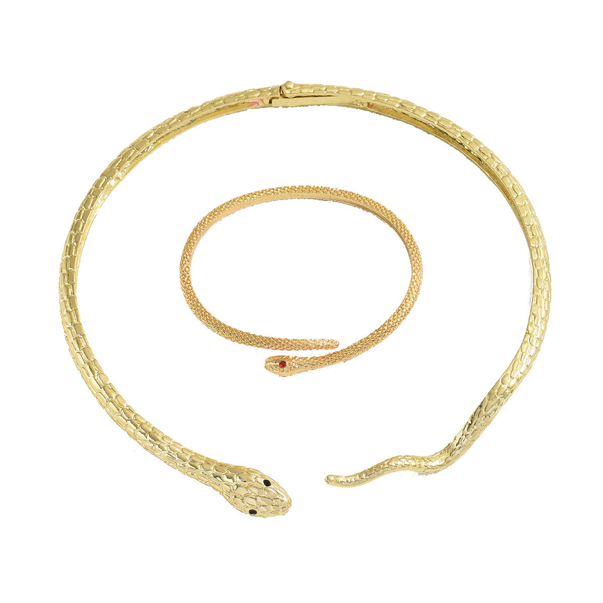 Elegant Snake Necklace Bracelet Set