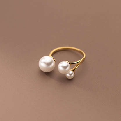 Elegant S925 Silver Pearl Ring