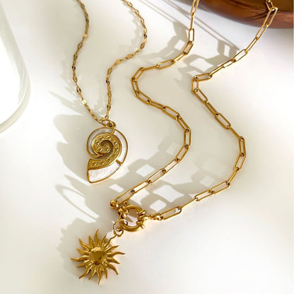 Sunflower Conch Titanium Necklace