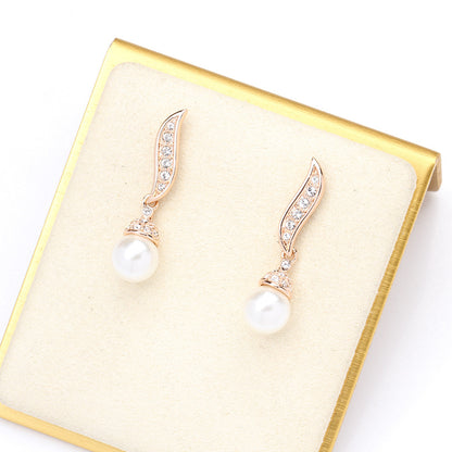 Classic Gold Plated Pearl Earrings