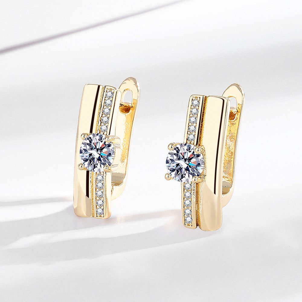 Zircon Geometric Hoop Earrings