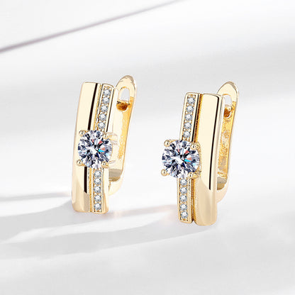 Zircon Geometric Hoop Earrings