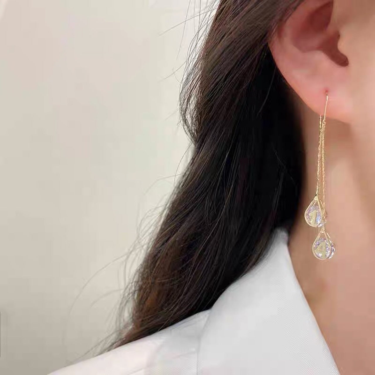 Elegant Zircon Water Drop Earrings