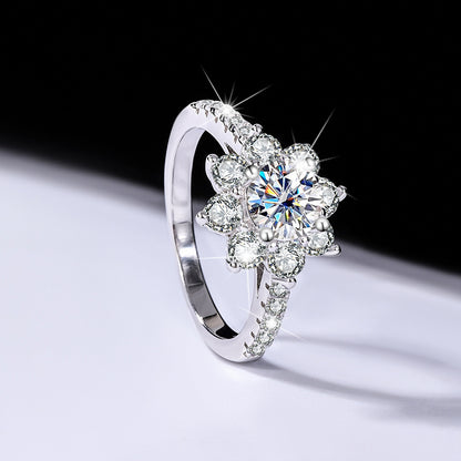 Flower Diamond Moissanite Ring