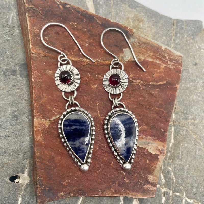 Retro Geometric Enamel Earrings
