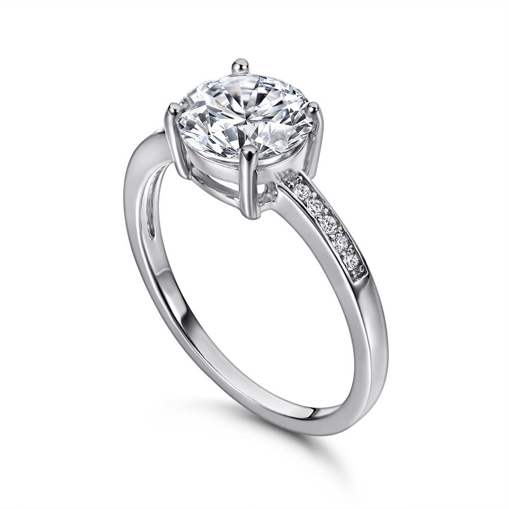 Elegant Zircon Silver Ring