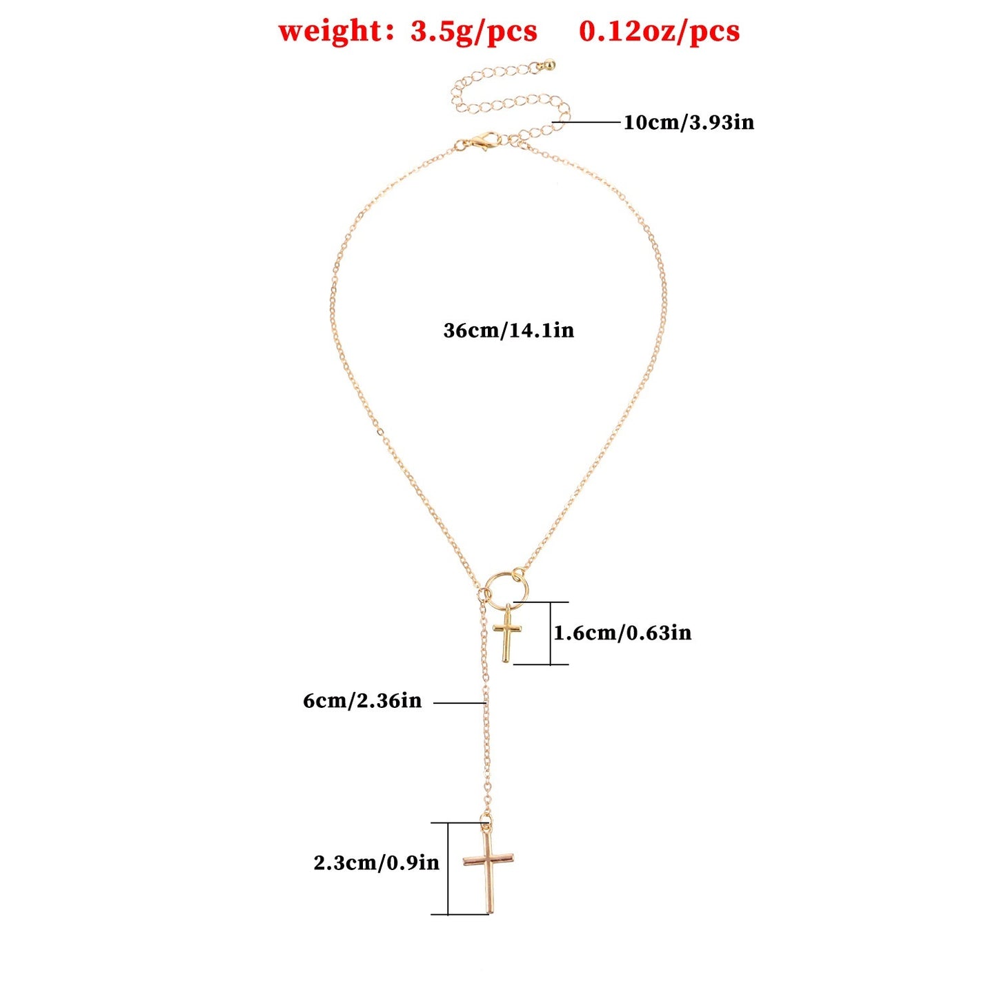 Elegant Double Layer Cross Necklace