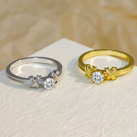 Elegant Zircon Geometric Ring