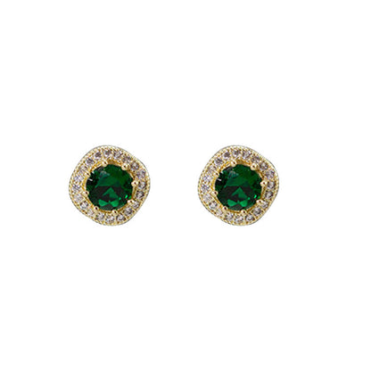Vintage Emerald All-Match Earrings