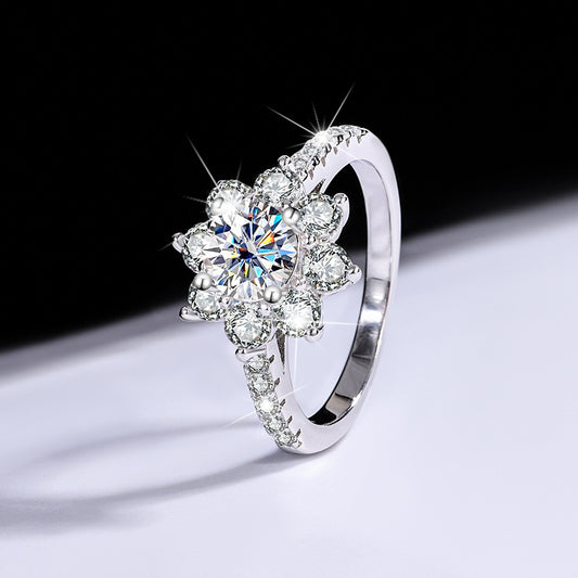 Flower Diamond Moissanite Ring
