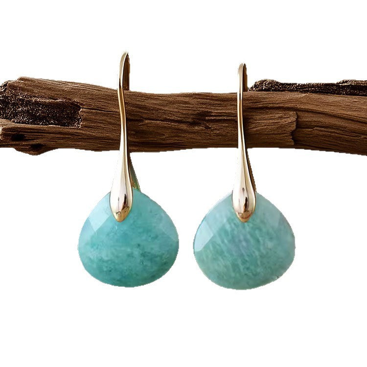 Natural Amazonite Geometric Earrings
