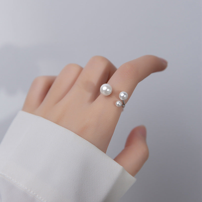 Elegant S925 Silver Pearl Ring