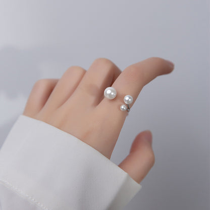 Elegant S925 Silver Pearl Ring