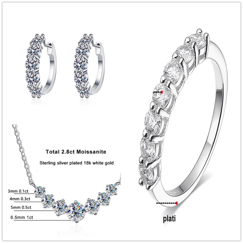 Elegant Moissanite Silver Necklace