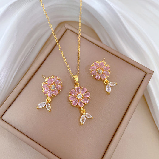 Light Luxury Diamond Necklace Set