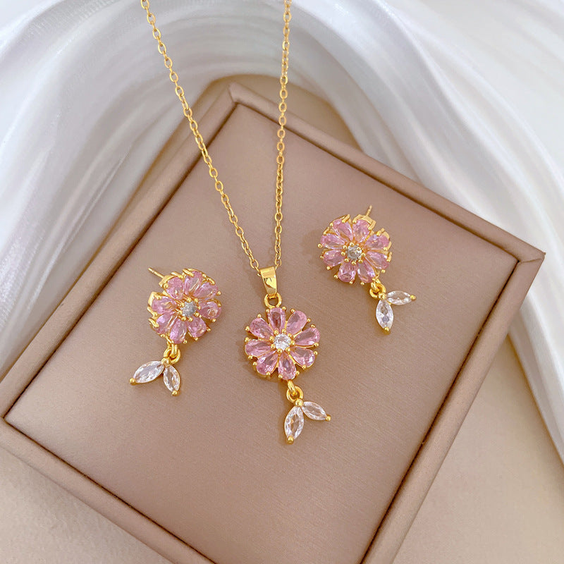 Light Luxury Diamond Necklace Set