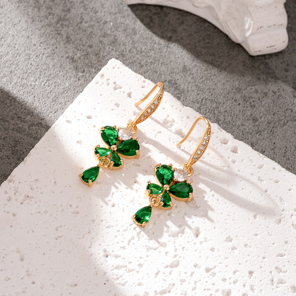 Elegant Green Butterfly Earrings