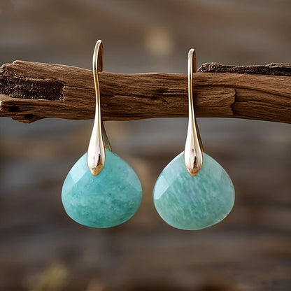 Natural Amazonite Geometric Earrings