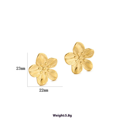 Non-Fading Titanium Flower Earrings
