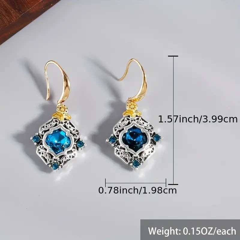 Vintage Sapphire Carved Earrings