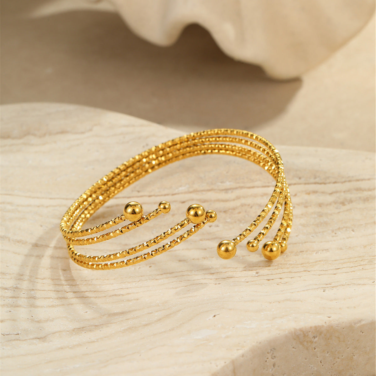 Elegant 18K Gold Plated Bracelet Ring