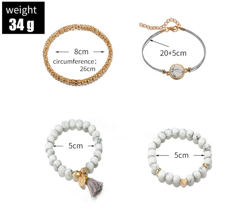 Geometric Pine Stone Bracelet Set