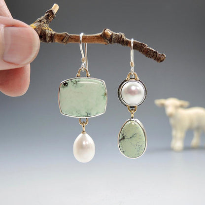 Retro Geometric Enamel Earrings