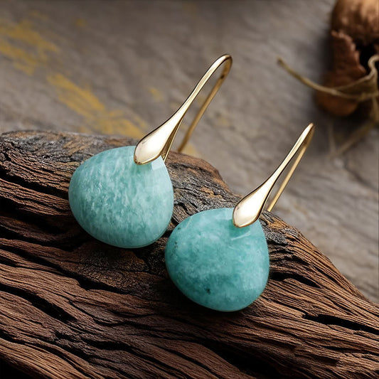 Natural Amazonite Geometric Earrings