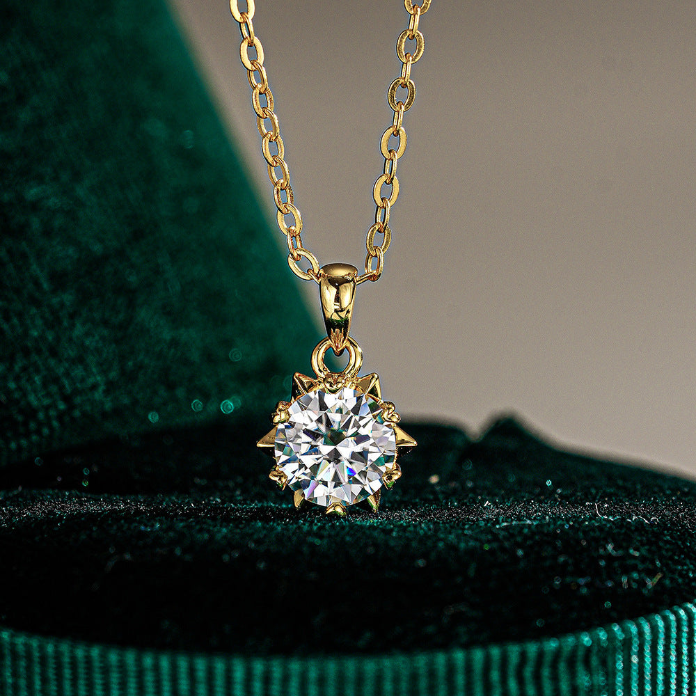 Elegant Moissanite Flower Necklace