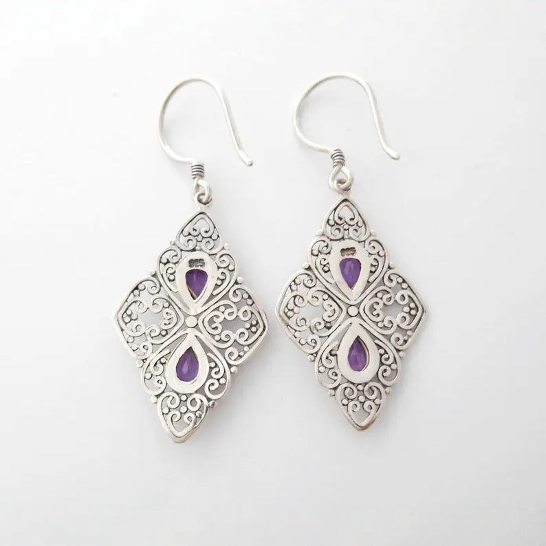 Elegant Silver Zircon Earrings