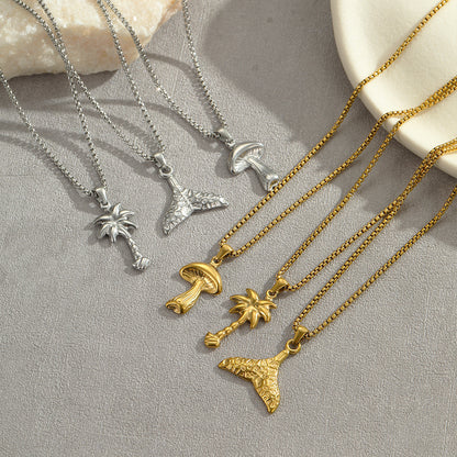 Coconut Fishtail Stainless Steel Necklace