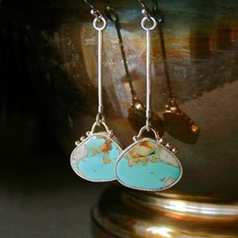 Colorful Turquoise Drop Earrings