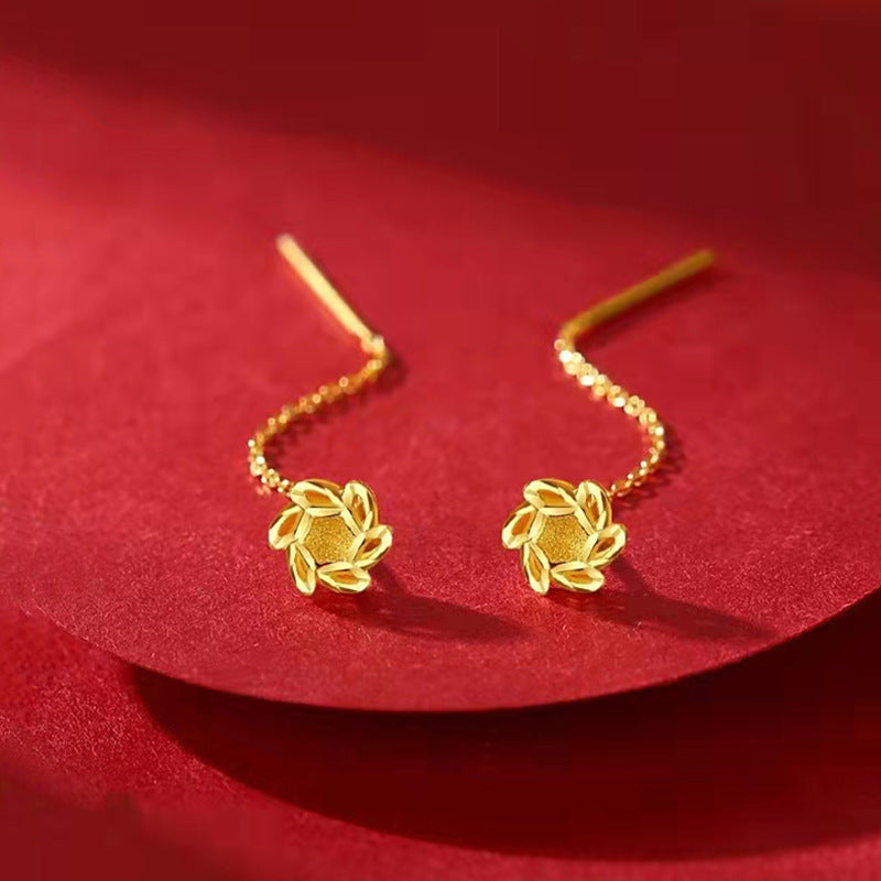Clover Flower Tassel Earrings