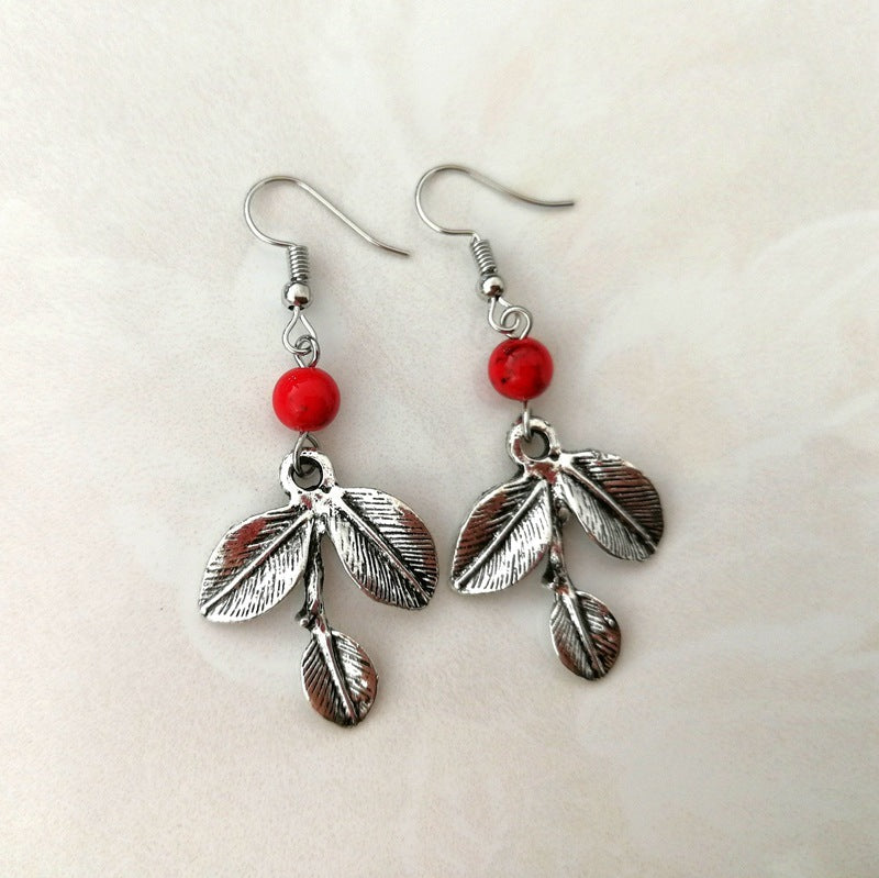 Elegant Leaf-shaped Earrings Set