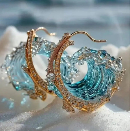 Elegant Sky Blue Resin Earrings