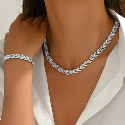 Willow Leaf Diamond Bracelet Set