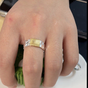 Geometric Elegance Gold Ring