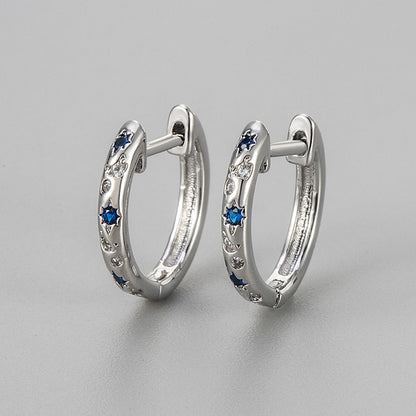 Elegant Blue Zircon Star Earrings