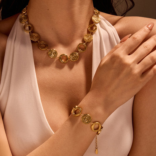 Elegant Stainless Steel Necklace Set