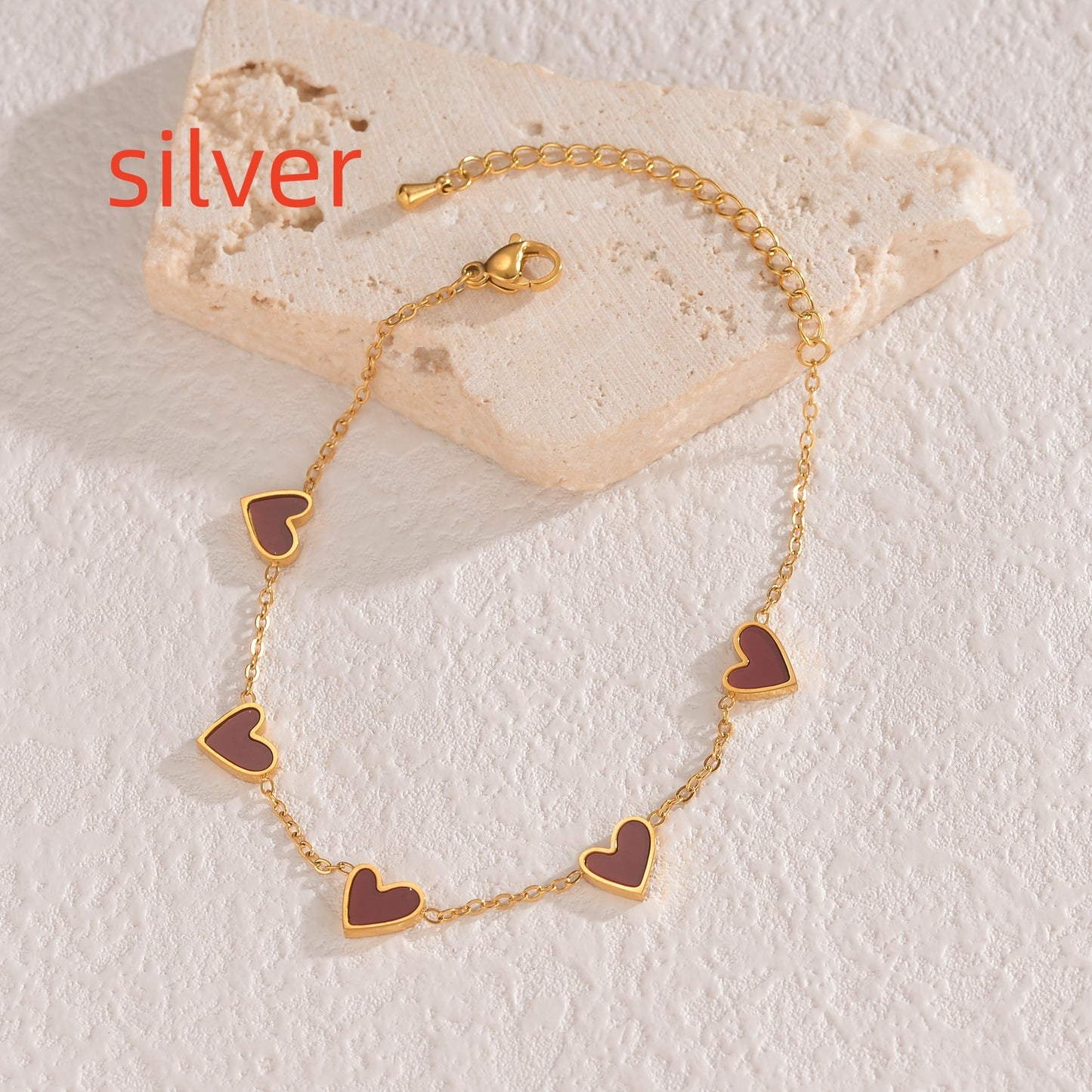 Stainless Steel Dripping Heart Bracelet