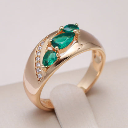 Rose Gold Green Zircon Ring