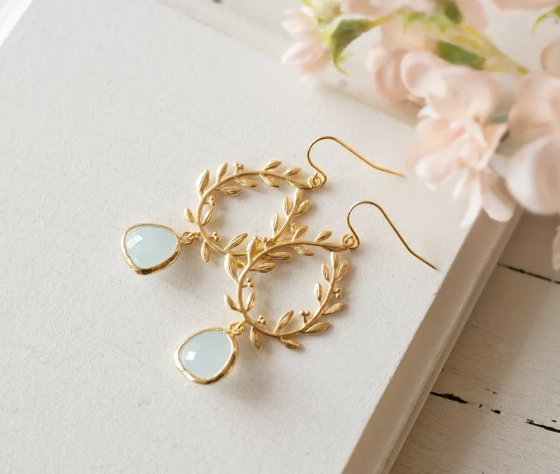 Emerald Wheat Earrings for Elegance
