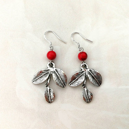 Elegant Leaf-shaped Earrings Set
