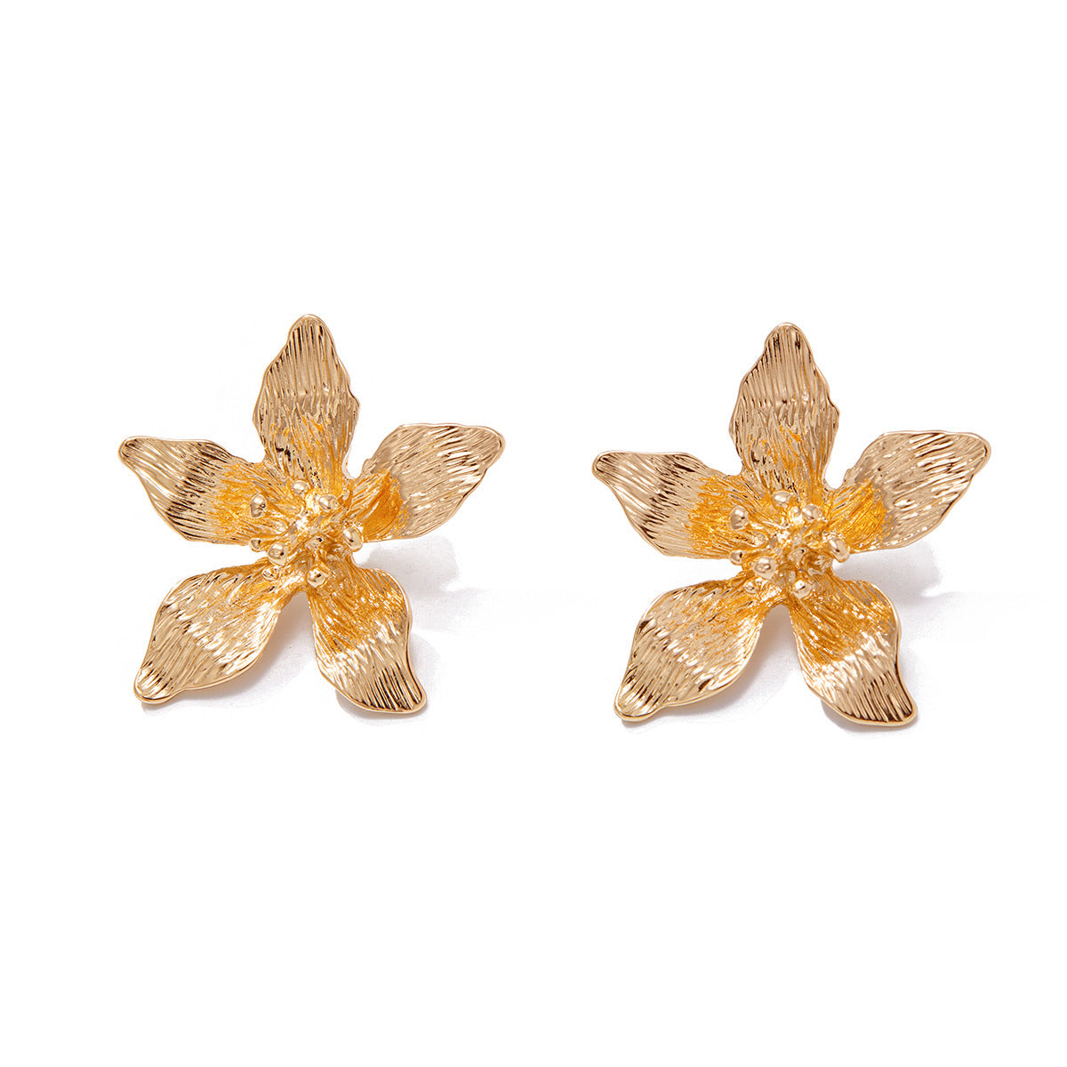 Liquid Metal Flower Earrings