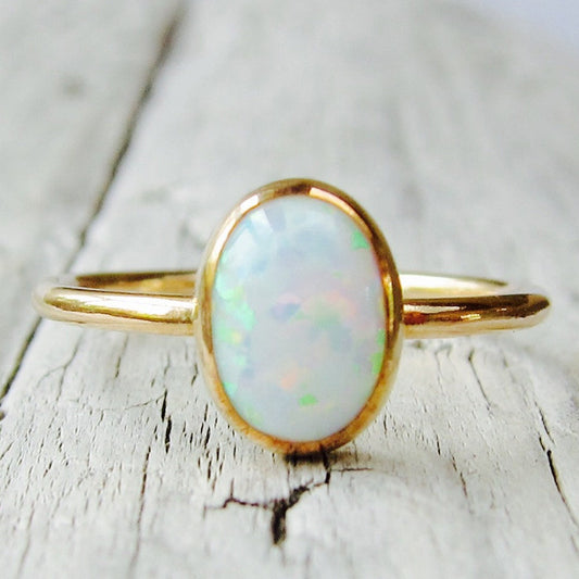 Elegant Gold Opal Ring